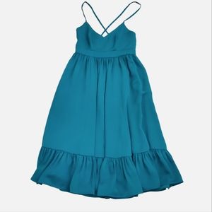 J Crew Drapey spaghetti-strap dress in Green|Size: 00P